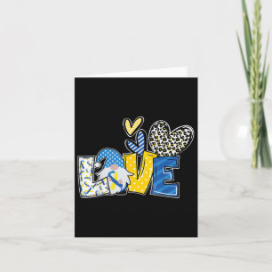 Love Gnomes Blue Yellow Ribbon Down Syndrome Aware Card