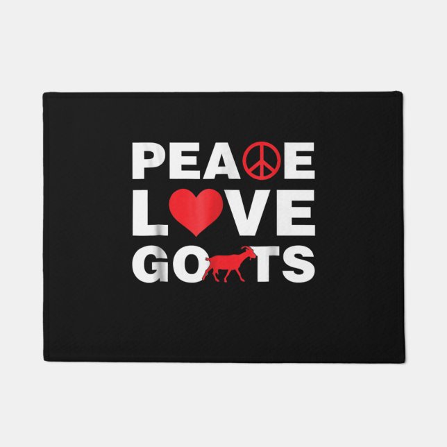 Love Goat Peace Goat Doormat (Front)