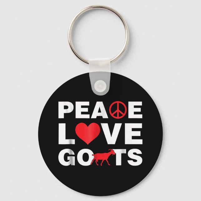 Love Goat Peace Goat Key Ring (Front)