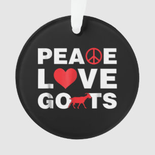 Love Goat Peace Goat Ornament