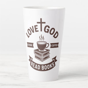Love God Drink Coffee Read Books Christian Vintage Latte Mug