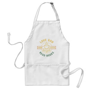 Love God Drink Coffee Read Books Lovers Vintage Standard Apron