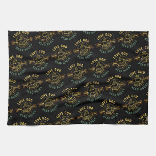 Love God Drink Coffee Read Books Lovers Vintage Tea Towel