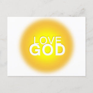 Love God Golden Yellow Postcard