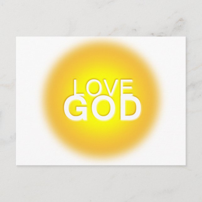 Love God Golden Yellow Postcard (Front)