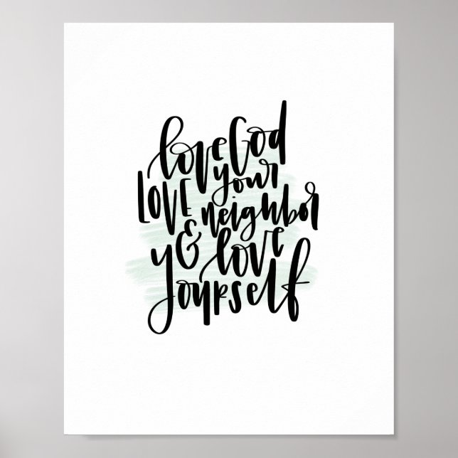 Love God Love Your Neighbour & Love Yourself Poste Poster (Front)