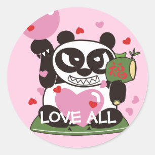 Love God Panda Lucky Charm Classic Round Sticker