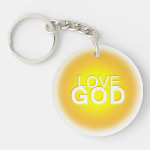 Love God Sunny Golden Yellow Round Key Ring