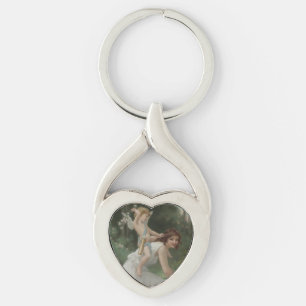 Love Goddess Venus Playing With Her Son Cupid Key Ring