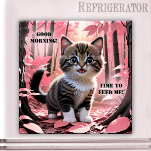 Love Goes Through The Stomach Cute Kitten Magnet