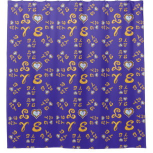 LOVE gold fabric font letters Love is all around Shower Curtain