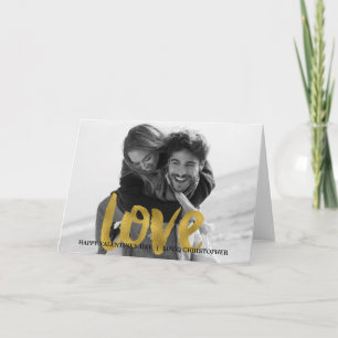 Love Gold Foil Valentine's Day Photo Card