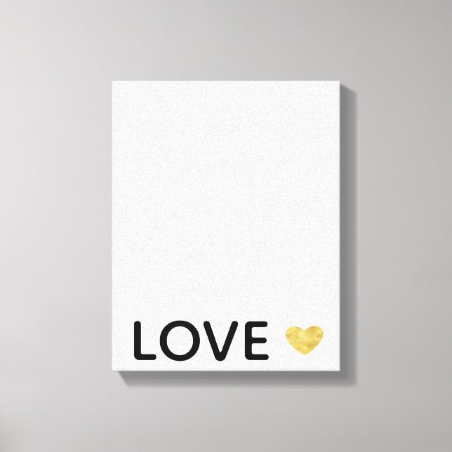 Love Gold Heart Canvas Print (Front)