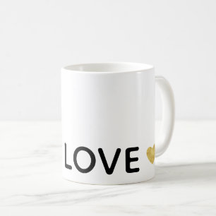 Love Gold Heart Coffee Mug