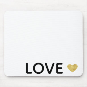 Love Gold Heart Mouse Mat