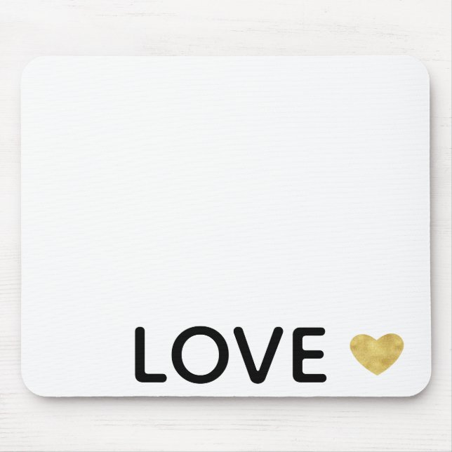Love Gold Heart Mouse Mat (Front)