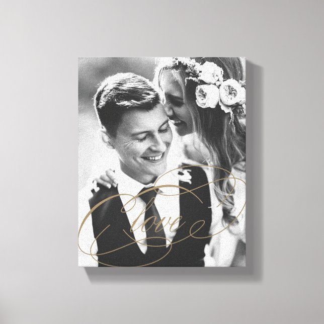 LOVE Gold Overlay Gift Photo Canvas (Front)