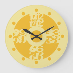 LOVE GOLD RUSH COLORS BY MASANSER PIXELAT LARGE CLOCK