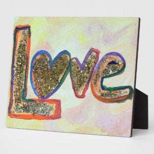 Love Golden Pastels Painting Poem Plaque