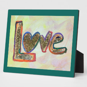 Love Golden Pastels Painting Poem Plaque