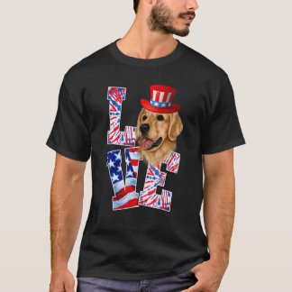 Love Golden Retriever 4th Of July Patriotic Dog Wo T-Shirt