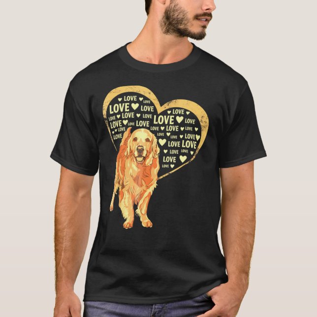 Love Golden Retriever Dog T-Shirt (Front)
