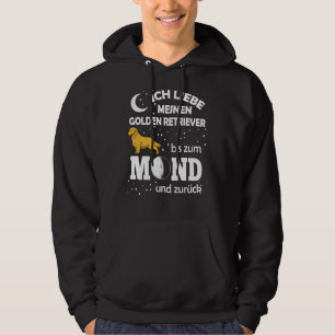 Love Golden Retriever Moon Hoodie