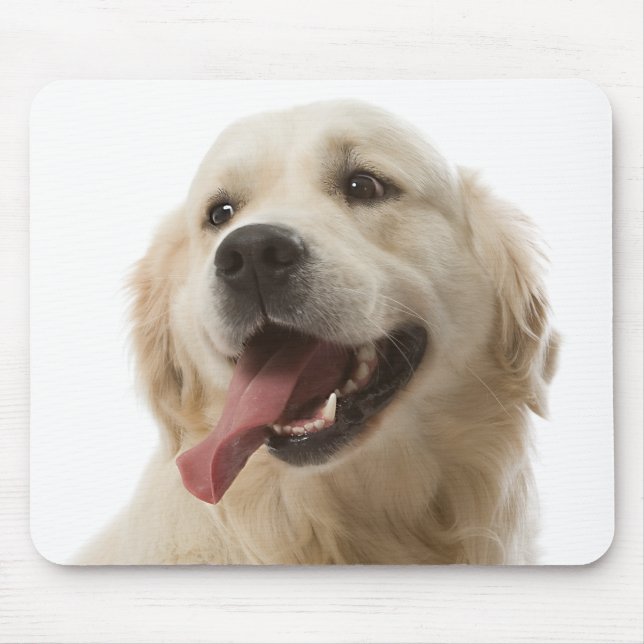 Love Golden Retriever Puppy Dog Portrait  Mousepad (Front)