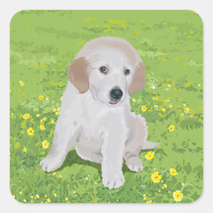 Love Golden Retriever Puppy Dog Stickers