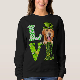 Love Golden Retriever St Patrick's Day Shamrock Ir Sweatshirt
