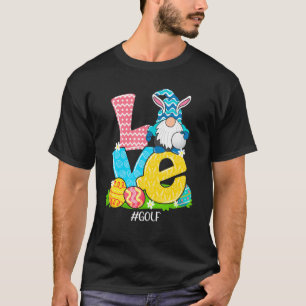 Love Golf Easter Gnome Egg Hunting Basket T-Shirt