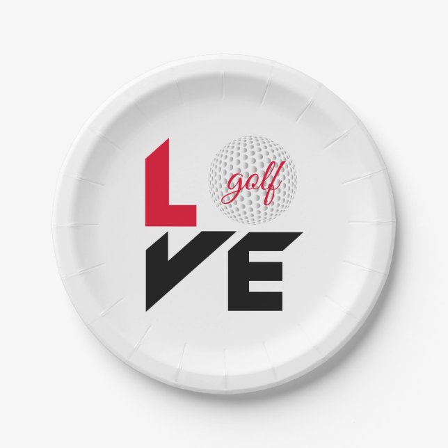 Love golf paper plate (Front)