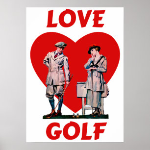 Love Golf Vintage Print