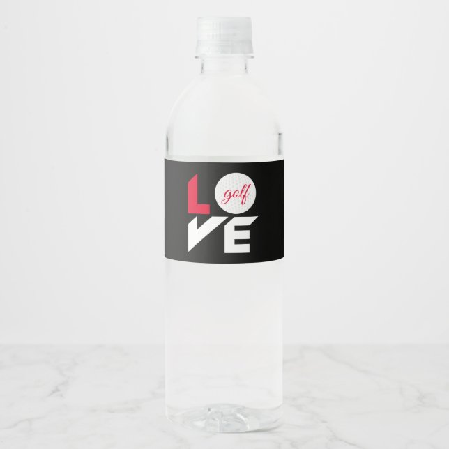 Love golf water bottle label (Front)