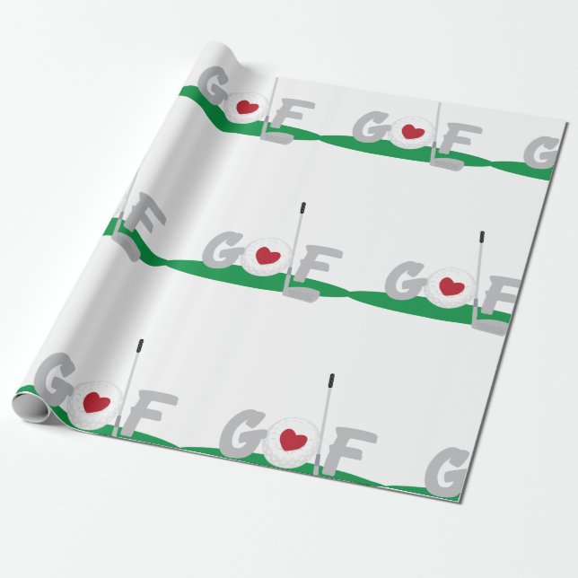 Love Golf Wrapping Paper (Unrolled)