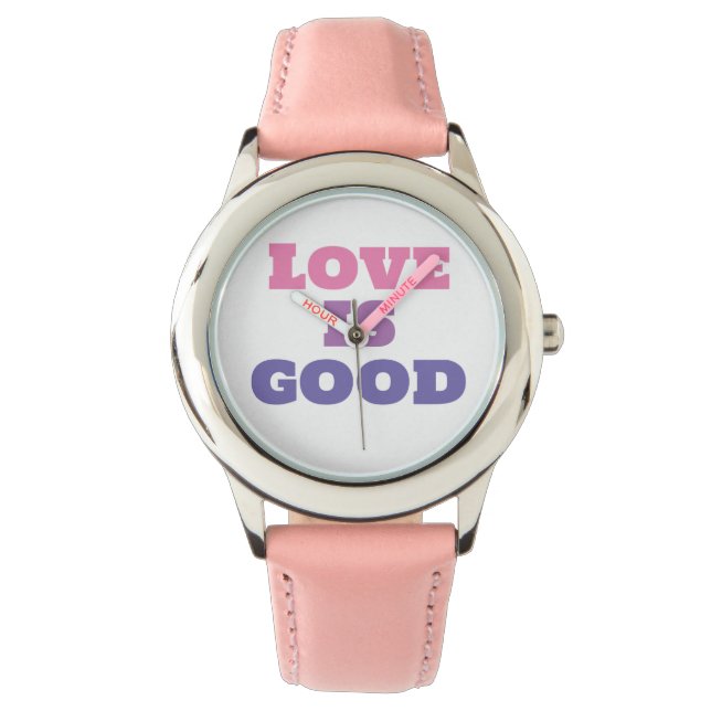 Love Good Pink Butterfly Watch (Front)
