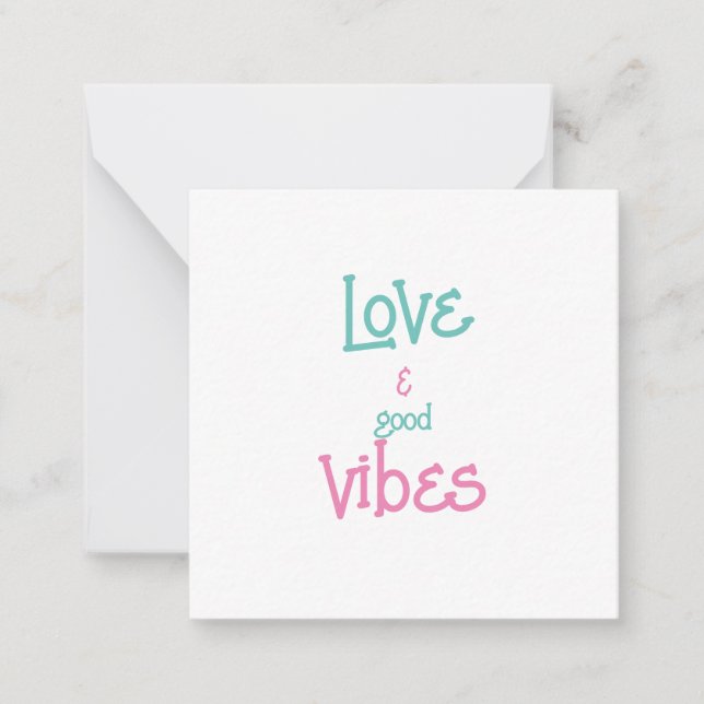 Love & Good Vibes Personalised Card (Front)
