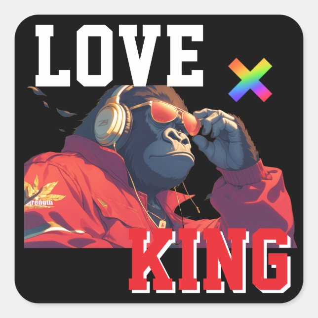 LOVE × GORILLA - Custom Square Sticker (Front)