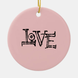 Love Graffiti Ceramic Tree Decoration