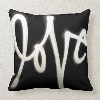 Love graffiti cushion - black & white