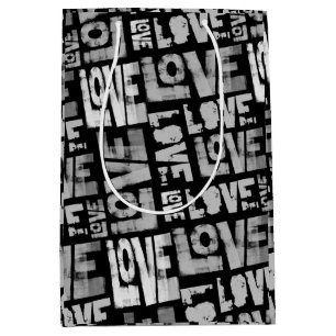 Love Graffiti Gift Bag - Black and White