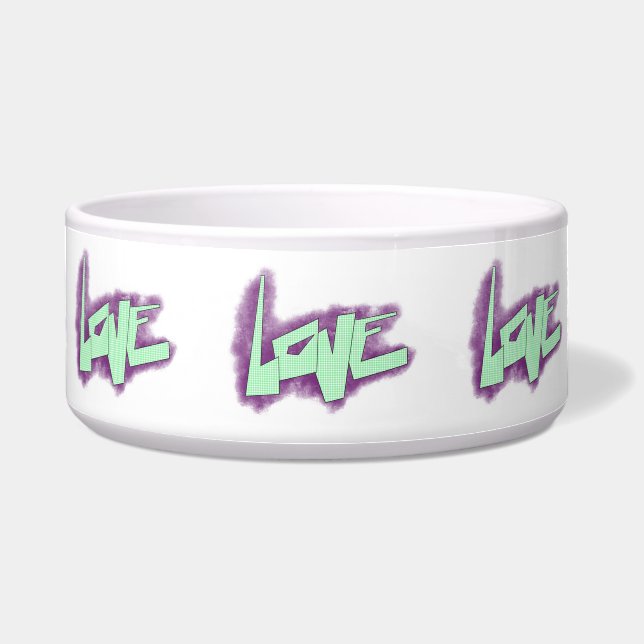 love graffiti purple green mint typography dots  (Front)