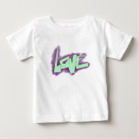 love graffiti purple green mint typography dots 