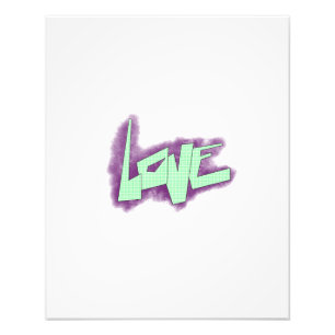 love graffiti purple green mint typography dots photo print