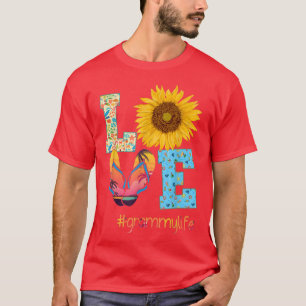 LOVE Grammy Life Flip Flops Hippie Sunflower Summe T-Shirt