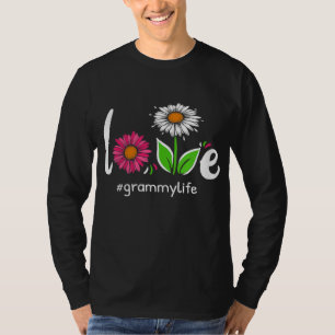 Love Grammy Life Floral Grandma Cute Grandmother C T-Shirt