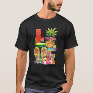 Love Grandma Life Summer Hawaii Beach Womens T-Shirt