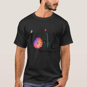Love Grandmalife Cute Watercolor Flower Bird Moth T-Shirt