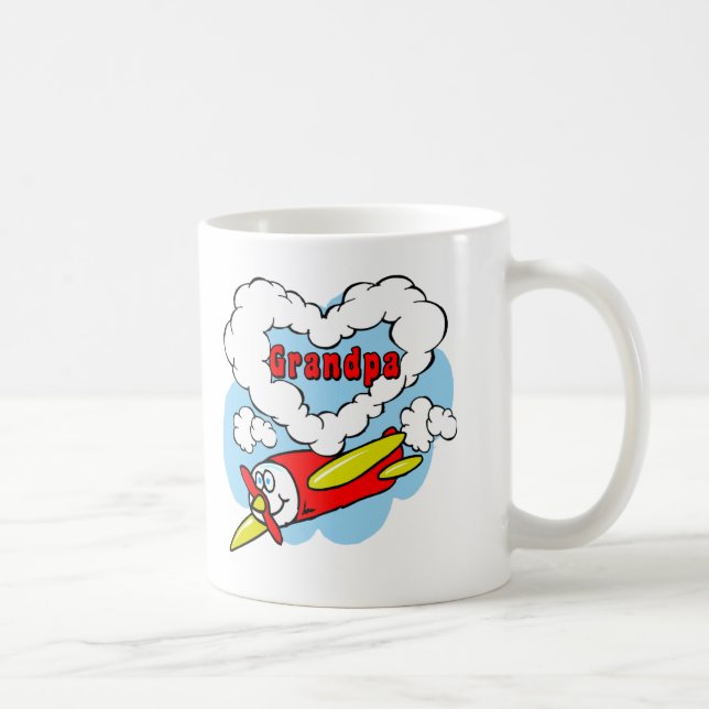 Love Grandpa Kids Aeroplane Coffee Mug (Right)