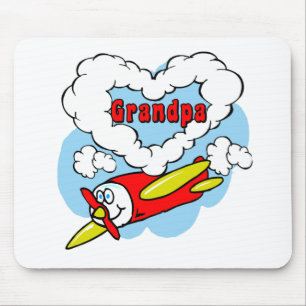 Love Grandpa Kids Aeroplane Mouse Mat